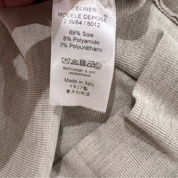 Celine Long Sleeve Grey Mock Neck Sweater - Picture 5 of 7